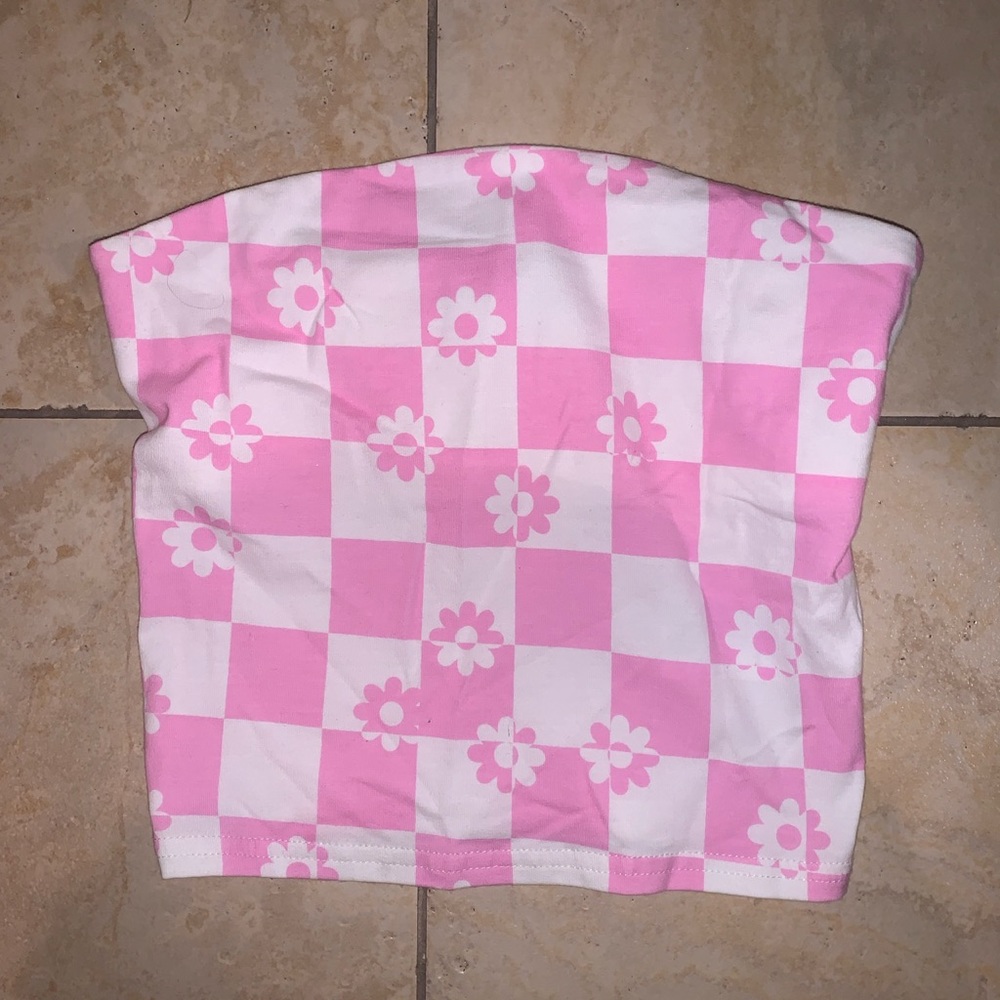 Urban outfitters pink patterned tube top